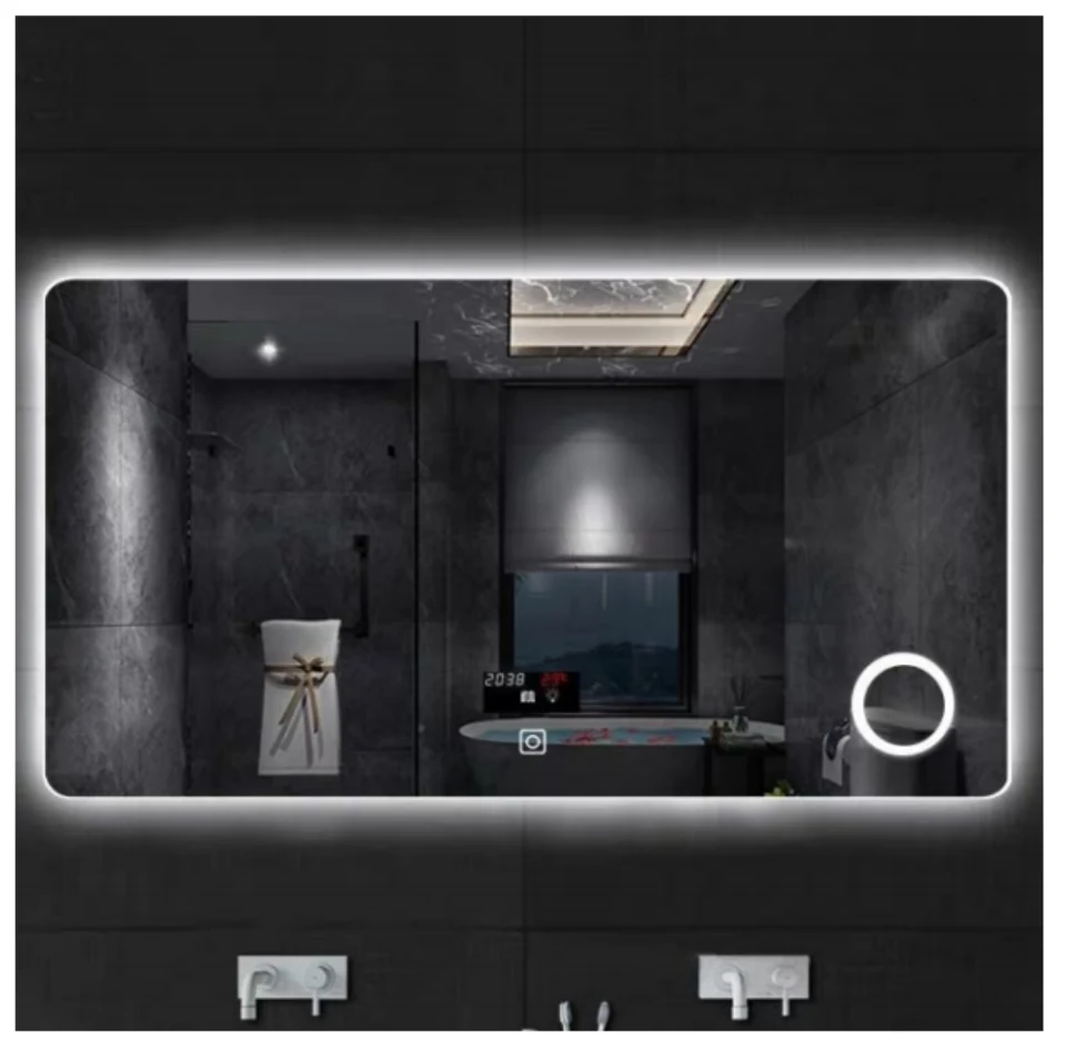 MK905 rectangular LED bathroom mirror with backlit design