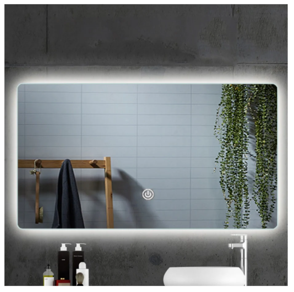 MK913 rectangular LED bathroom mirror with backlit design