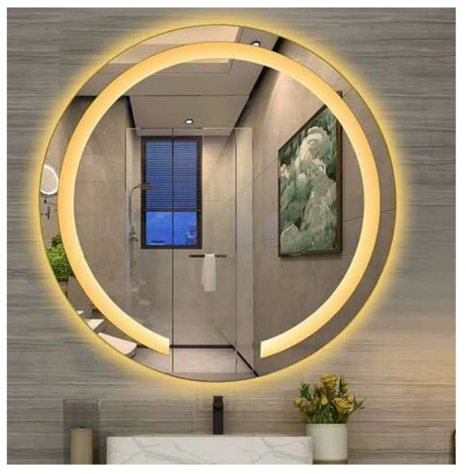 MK939 round LED bathroom mirror with backlit design