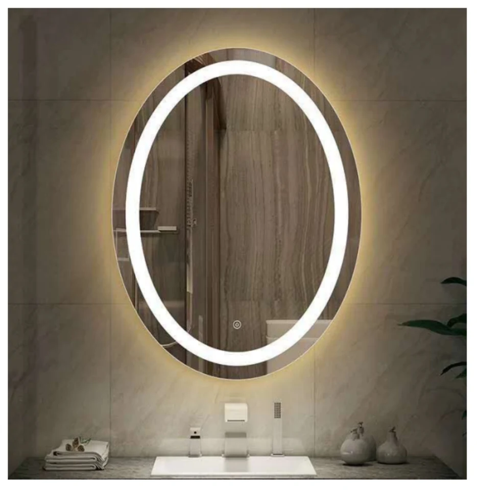 MK947 oval LED bathroom mirror with backlit design