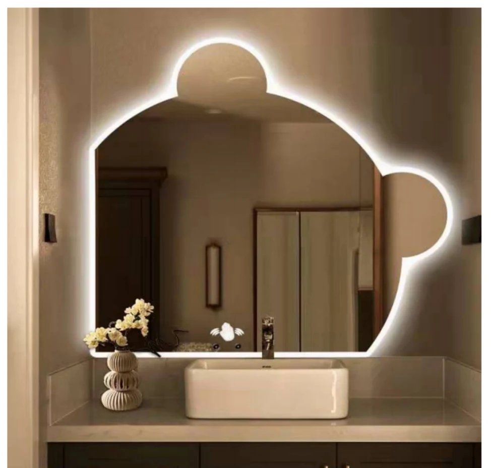 MK959 irregular LED bathroom mirror with backlit design